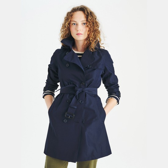 Aigle Gore-tex Trench Coats Women Navy ZA-03891